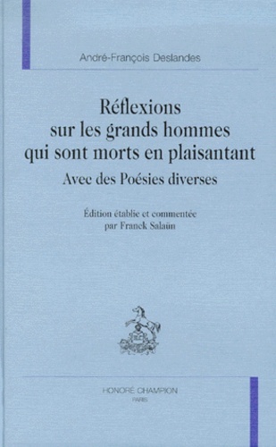 Image de Réflexions sur les grands hommes qui sont morts en plaisantant - avec des poésies diverses