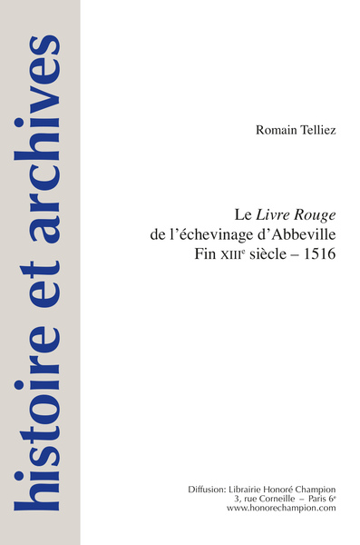 Picture of LE "LIVRE ROUGE" DE L'ÉCHEVINAGE D'ABBEVILLE (FIN XIIIE - 1516)