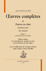 Picture of Euvres en rimes, deuxième partie : Les Amours. 2 volumes