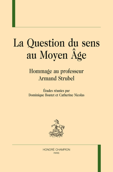 Picture of La question du sens au Moyen âge