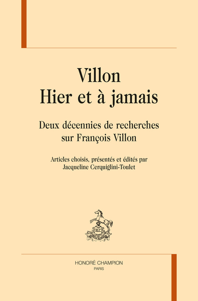 Image de VILLON. HIER ET À JAMAIS