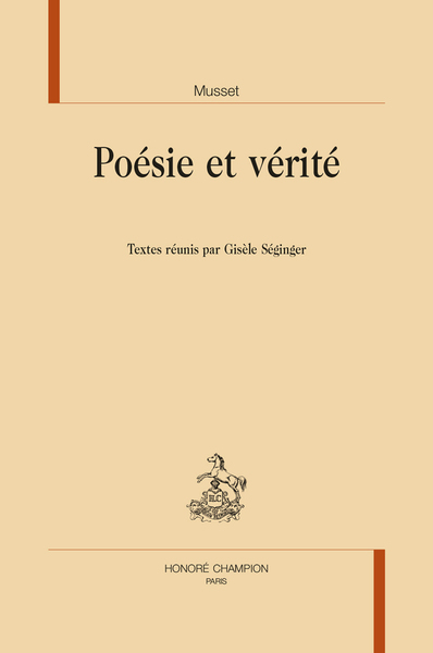Picture of Musset poésie et vérité