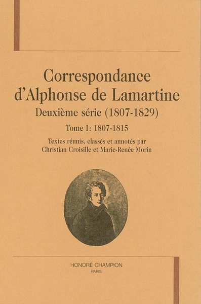 Image de Correspondance d'Alphonse de Lamartine - deuxième série, T1 : 1807-1815