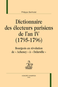 Image de Dictionnaire des électeurs parisiens de l’an IV (1795-1796)