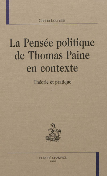 Image de La pensée politique de Thomas Paine en contexte - théorie et pratique
