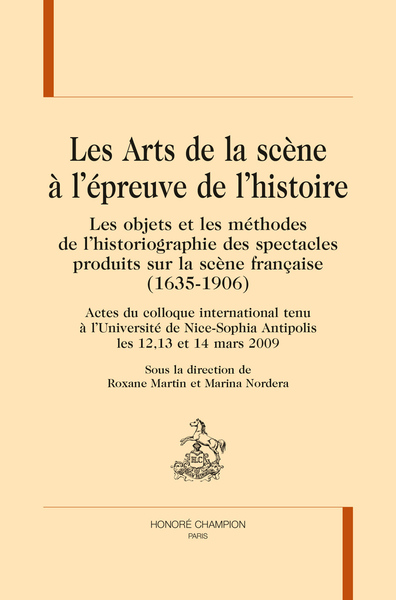 Image de LES ARTS DE LA SCÈNE A L’ÉPREUVE DE L'HISTOIRE