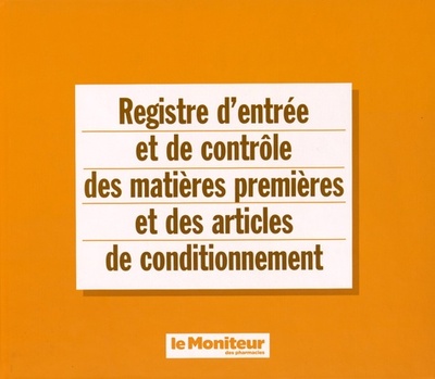 Picture of Registre d'entrée et de contrôle des matières premières et des articles de conditionnement
