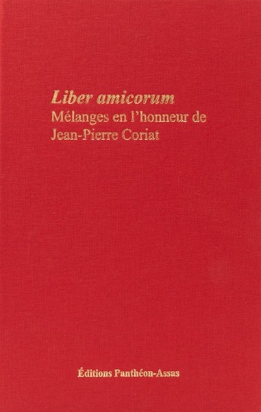 Image de MELANGES EN L HONNEUR DE JEAN-PIERRE CORIAT