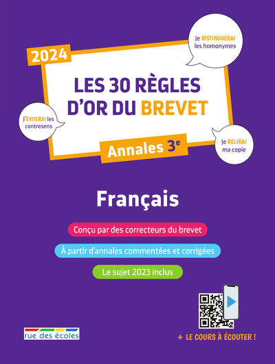 Image de Les 30 règles d'or du Brevet 2024 - Français