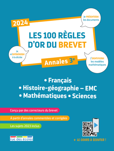 Image de Les 100 règles d'or du Brevet 2024 - La Compilation