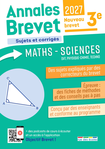 Image de Annales Brevet - Maths - Sciences - 3e - 2027
