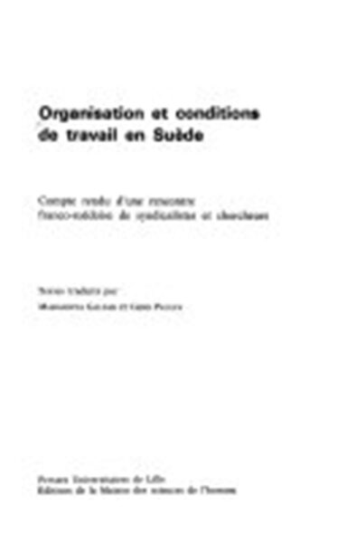 Picture of Organisation et conditions de travail en Suède