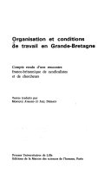 Picture of Organisation et conditions de travail en Grande-Bretagne