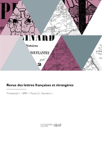 Image de Revue des lettres françaises et étrangères