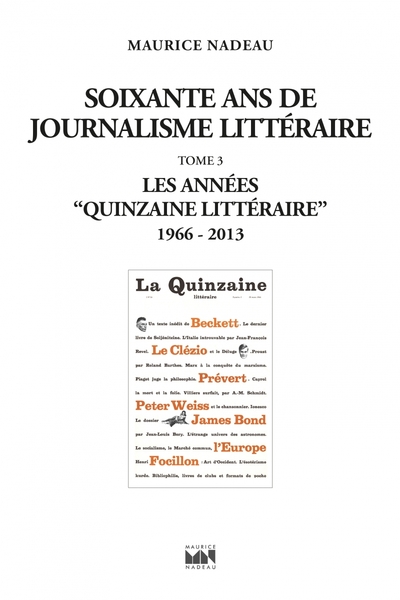 Picture of Soixante ans de journalisme littéraire tome 3 - 1966-2013