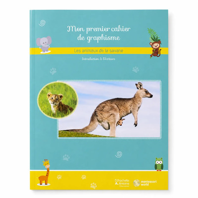 Image de Mon premier cahier de graphisme – Les animaux de la savane – Introduction à l’écriture – Montessori World