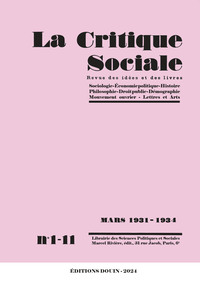 Image de Intégrale : La critique sociale (1931-1934)