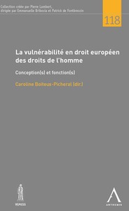 Picture of LA VULNERABILITE EN DROIT EUROPEEN DES DROITS DE L HOMME