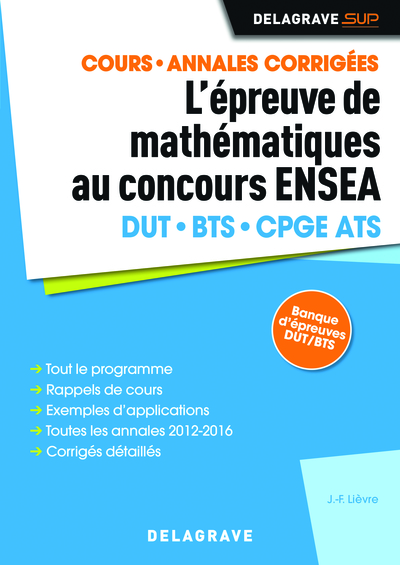 Picture of L'épreuve de mathématiques au concours ENSEA (2017) - Manuel élève