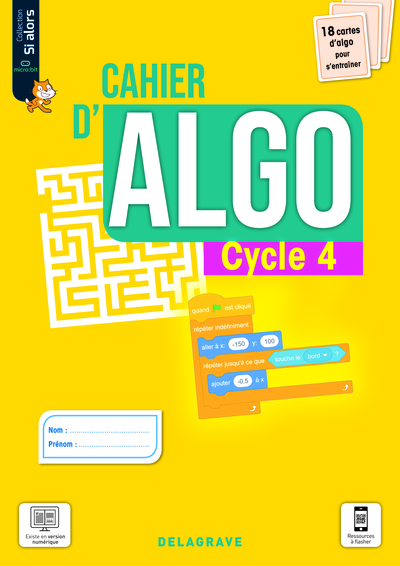 Picture of Cahier d'algo Cycle 4 (2021) - Cahier élève