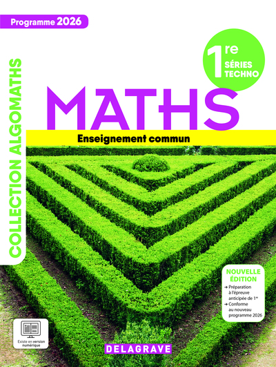 Picture of Algomaths Mathématiques 1re Tronc commun (2026) - Manuel élève