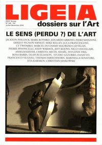 Image de Ligeia N°149-152 Le Sens (Perdu) De L'Art Juillet/Decembre 2016