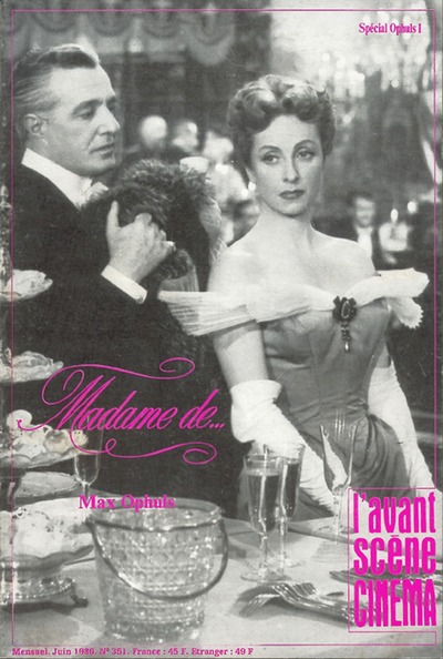 Image de L'Avant Scène Cinéma n°351 : Madame de… - Juin 1986