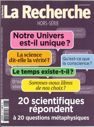 Picture of La Recherche HS N°27 20 Scientifiques répondent  2018