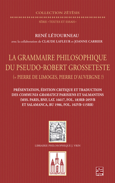 Picture of La grammaire philosophique du pseudo-Robert Grosseteste