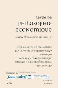 Picture of Étudier la pensée économique par le prisme de l'épistémologie historique Examining Economic Thought through the Prism of Historical Epistemology