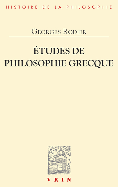 Image de Études de philosophie grecque