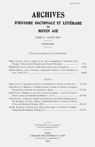 Image de Archives d'Histoire littéraire et doctrinale du Moyen Âge XCI – 2024