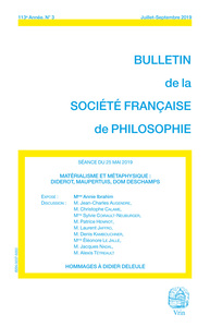 Picture of MATERIALISME ET METAPHYSIQUE  DIDEROT, MAUPERTUIS, DOM DESCHAMPS