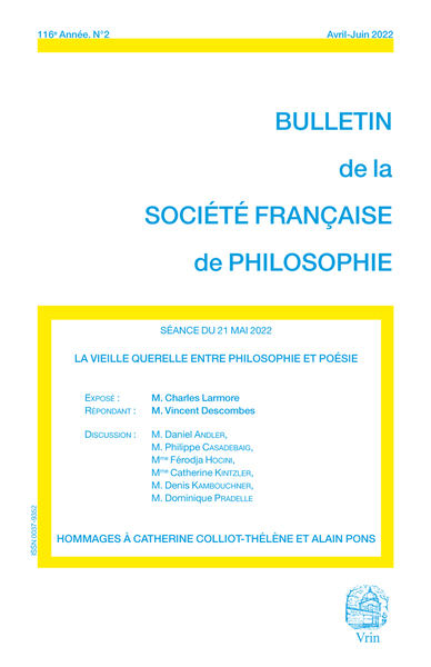 Picture of La vieille querelle entre philosophie et poésie