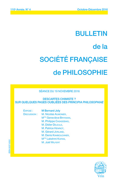Picture of DESCARTES CHIMISTE? SUR QUELQUES PAGES OUBLIEES DES PRINCIPIA PHILOSOPHIAE