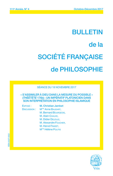 Picture of S ASSIMILER A DIEU DANS LA MESURE DU POSSIBLE (THEETETE 176B) IMPERATIF PLATONICIEN