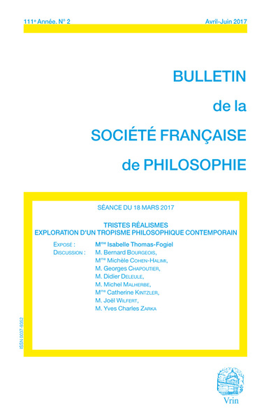 Image de TRISTES REALISMES EXPLORATION D'UN TROPISME PHILOSOPHIQUE CONTEMPORAIN