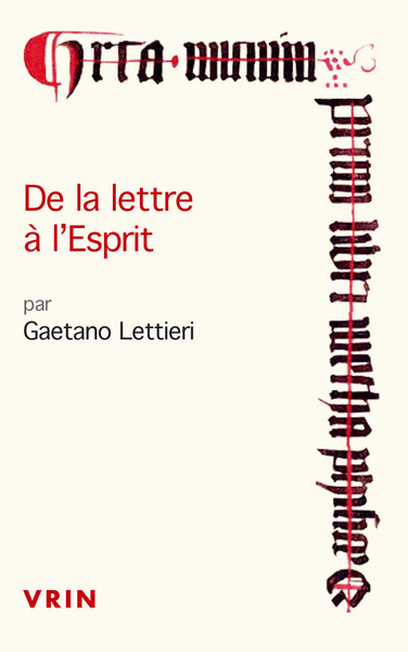 Picture of De la lettre à l'Esprit