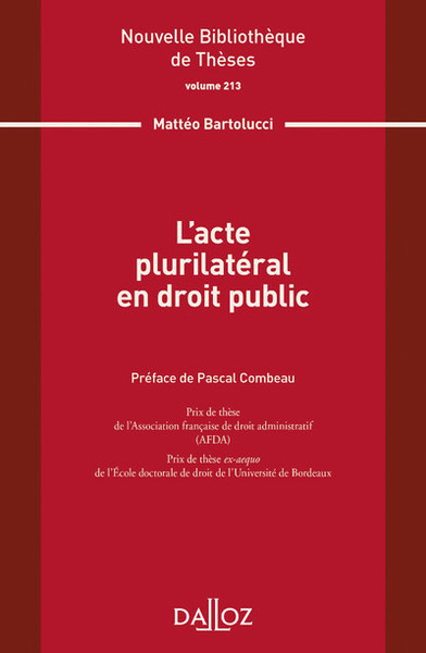 Picture of L acte plurilatéral en droit public - Volume 213