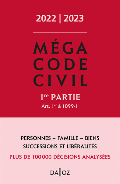 Picture of Méga Code civil 2022/2023, 1e partie