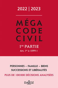 Picture of Méga Code civil 2022/2023, 1e partie