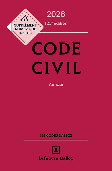 Image de Code civil 2026, annoté. 125e éd.