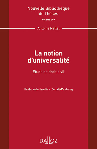 Image de La notion d'universalité - Volume 209 Etude de droit civil