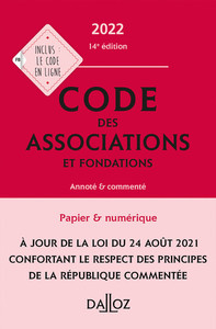 Image de Code des associations et fondations 2022, annoté et commenté. 14e éd.