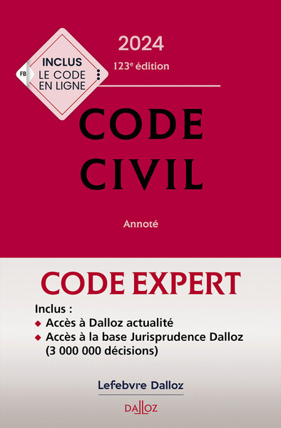 Image de Code Dalloz Expert. Code civil 2024. 21e éd.