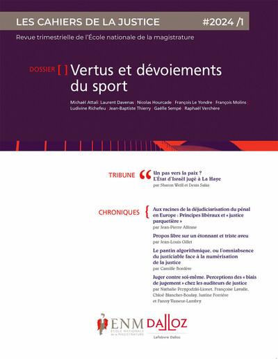 Picture of Les Cahiers de la justice 1/2024. Justice et sport