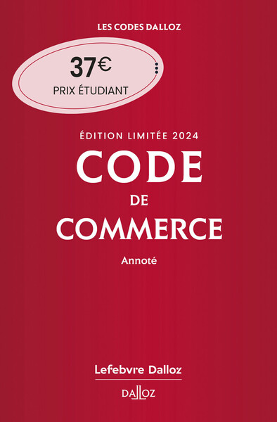 Picture of Code de commerce 2024 annoté. Édition limitée. 119e éd.