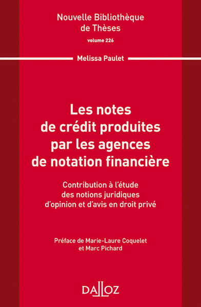 Picture of Nouvelle Bibliothèque de Thèses - Volume 226 Les notes de crédit produites par les agences de notation financière