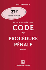 Picture of Code de procédure pénale 2027 annoté. Édition limitée. 68e éd.