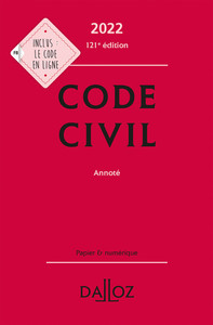 Image de Code civil 2022, annoté. 121e éd.